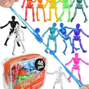 UpBrands 48 Halloween Party Favors for Kids Stretchy Skeleton Fidget Toys