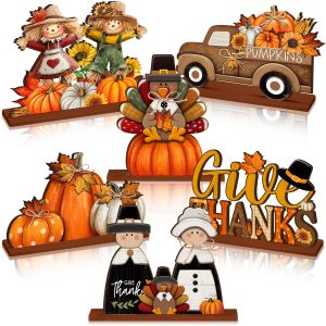 Yousoontic 6 Pcs Fall Thanksgiving Table Decor, Cute, Bright Orange