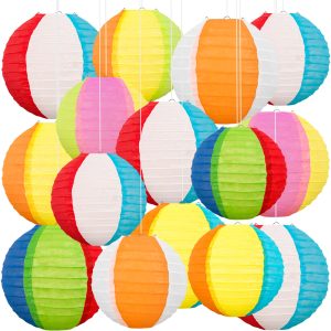 ‎Renbuzhu 15PCS Pool Party Decorations Beach Ball Paper Lanterns - Summer Luau Hawaiian Themed Hanging Decor for Home Birthday Outdoor Indoor