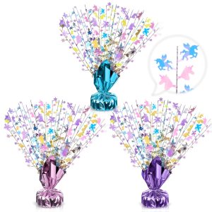 CraftyDream 3 Pcs Unicorn Table Decorations Rainbow Table Centerpieces