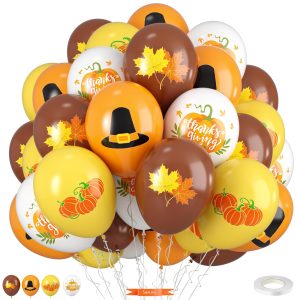 Thanksgiving Balloons,12 Inch Pumpkin Fall Decorations for Boys Girls Party