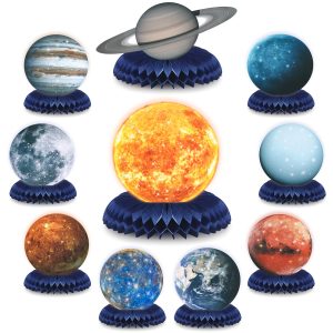 Eersida 10 Pcs Space Party Decorations Solar System Honeycomb Centerpieces | 10 Planet Designs, Space Birthday Party…