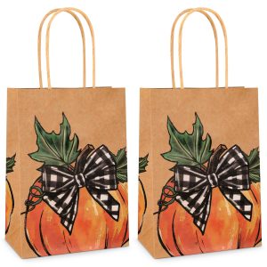 12 Pcs Fall Goodie Bags with Handles for Fall Harvest Party Supplies