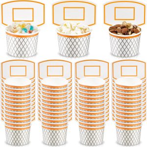 Suclain 48 Pcs Basketball Hoop Snack Cups Basketball Party Decorations