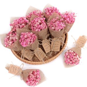 20-Piece set Mini Magnet Dried Flowers Bouquet for Rustic Wedding Favors ,baby Shower Party Favors for Guests,Bridal Shower Party Gifts,Baptism Favors ,Thank You Favor. (Pink)
