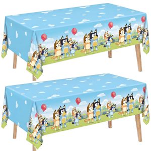 Bluey Tablecloth 2-Pack - Bluey Birthday Decorations and Party Supplies