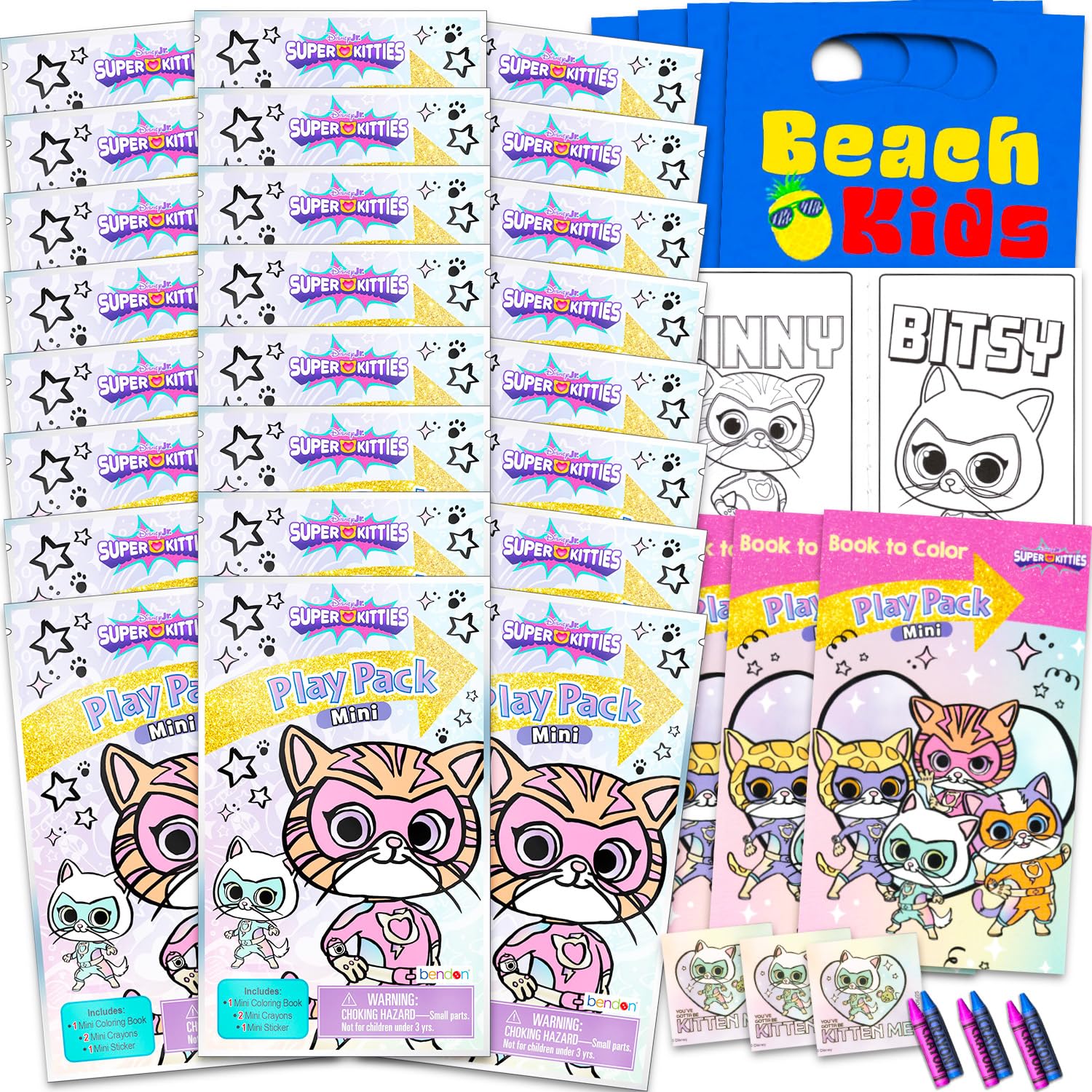 Disney SuperKitties Party Favors for Kids Bundle - 24 Mini Activity Packs
