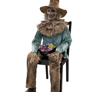 Spirit Halloween 4 Ft 6 In Scary Sitting Scarecrow Animatronic, Multicolor