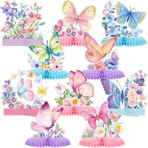 Epakh 10 Pcs Butterfly Birthday Party Butterfly Honeycomb Centerpieces