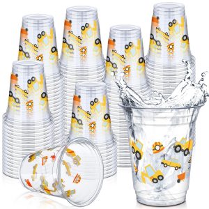 Uiifan 50 Pcs Construction Cups 12 oz Construction Birthday Party Supplies