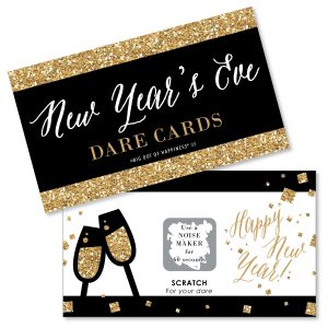 New Year's Eve - Gold NYE Game Scratch Off Dare Cards - 22 Ct