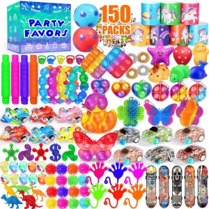 Party Favors for Kids 8-12 4-8, 150-Pack Fidget Toys Bulk, Treasure Box Toys for Classroom, Stocking Stuffers Goodie…