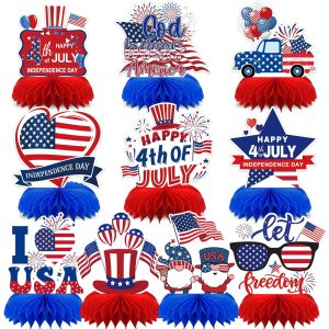 DTOFOOT 4th of July Decorations, 10PCS Patriotic Centerpiece for Table