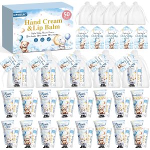 50 Pack Lip Balm and Hand Cream Bulk Gifts Sets, Baby Shower Party Favors