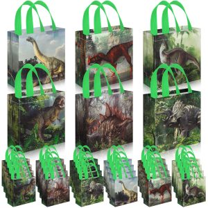 Sweetude 40 Pcs Dinosaur Gift Party Favor Bags with Handle