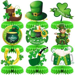 9Pcs St Patricks Day Table Decorations, Green St. Patrick's Day Centerpiece