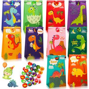 Containlol 30 Pack Dinosaur Party Gift Bags with Stickers, Classical