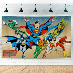 Superhero Backdrop for Birthday Party Decoration, 5x3FT Cool Party Banner