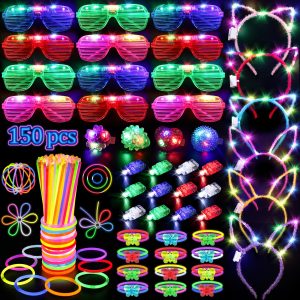 TSDATOWR 150Pcs Glow in the Dark Party Supplies for Kids and Adults