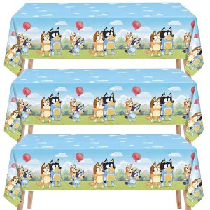 Bluey Tablecloth 3-Pack - Bluey Birthday Decorations and Party Supplies