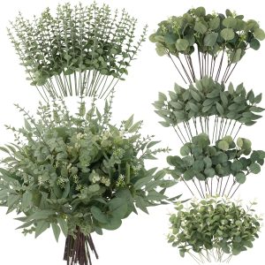 lovemoon 130 Pcs Mixed Eucalyptus Stem, Artificial Greenery Stems for Decor