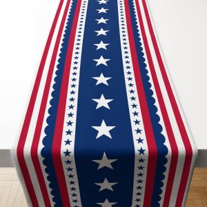 OHOME 4th of July Decorations - Patriotic USA Stars Table Runner for Home | Memorial Day Decorations - Fourth of July Accessories Decor Party Supplies Indoor Outdoor