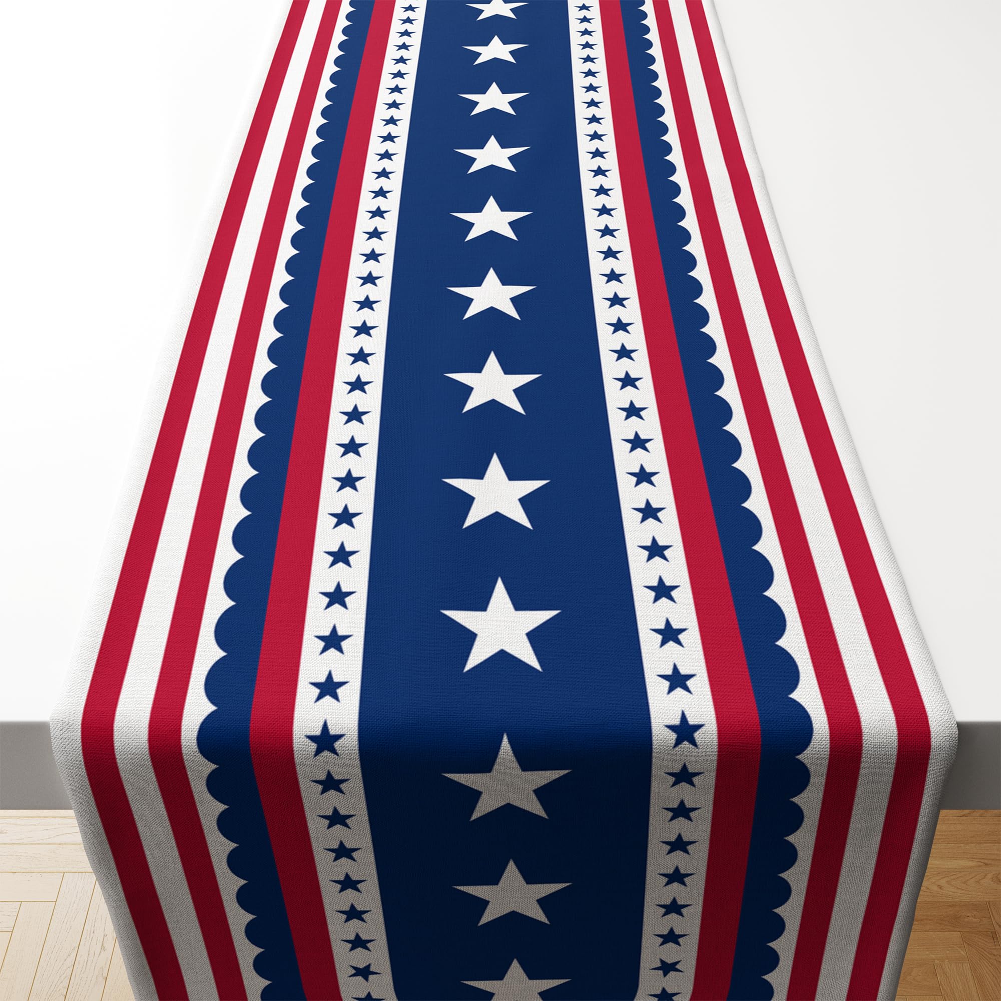 OHOME 4th of July Decorations - Patriotic USA Stars Table Runner for Home | Memorial Day Decorations - Fourth of July Accessories Decor Party Supplies Indoor Outdoor