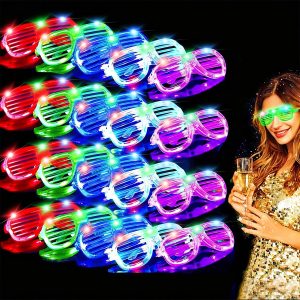 TURNMEON 20 Pack LED Glasses Halloween Party Favors 6 Colors Light Up
