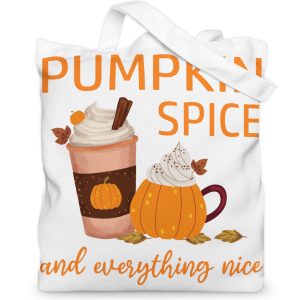 Pumpkin Coffee Fall Tote Bag for Women, Fall Canvas Bag Gift for Autumn