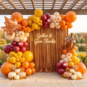 Visondeco Fall Balloon Arch Kit, Thanksgiving Balloons, Acorn & Maple Leaf