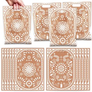 Cleito Lindo Party Favor Bags - 50 Pcs Mexican Cleito Lindo Cinco de Mayo Goodie Candy Gift Bags Fiesta Picado Mexicano Party Favor Supplies for Birthday Baby Shower Dia De Los Muertos Decorations