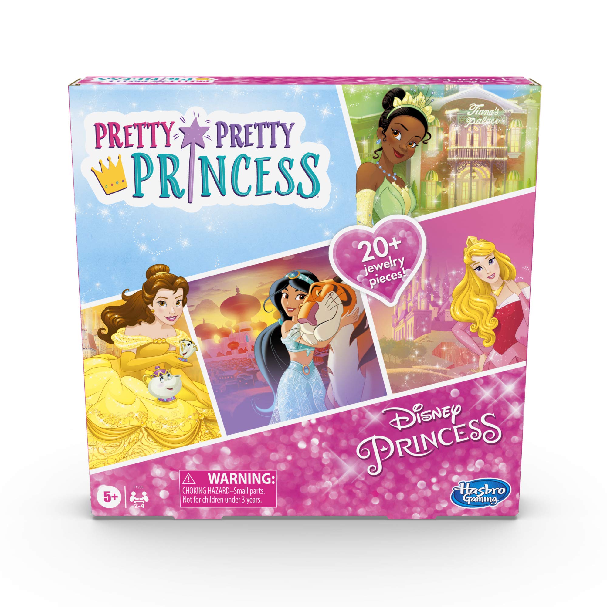 Hasbro Gaming Pretty Pretty Princess: Edition Board Game Featuring Disney Princesses, Jewelry Dress-Up Game for Kids Ages 5 and Up, for 2-4 Players (Amazon Exclusive)