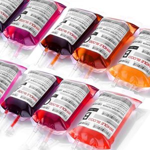 WYNK 10 Pack Blood Bags for Drinks, IV Bags for Drinks, Halloween Party Set | IV bags for drinks – syringe-fill…