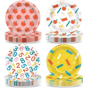 CHUNNIN 48Pcs Red Plaid Checkered White Party Paper Plates for Red White Plaid Checkered Party Supplies 7" Red and White Dessert Plates for Picnic Barbecue Birthday Party Decorations