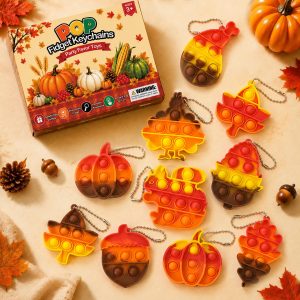 Thanksgiving Party Favors Supplies Gifts 20 PCS, Fall Fidget Toy Keychains