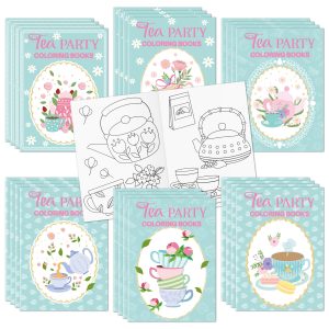 Bulk Tea Party Coloring Books, 24Pcs Tea Time Mini Drawing Booklet for Kids