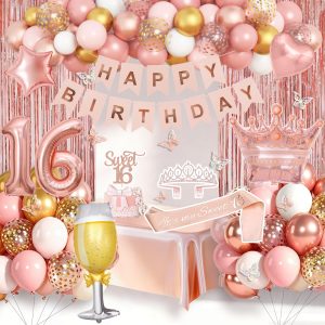 Amandir Sweet 16th Birthday Decorations for Girls