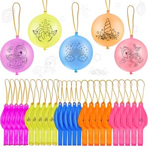 Sumind 30 Pcs Unicorn Party Favors Unicorn Punch Balloons with Rubber Bands