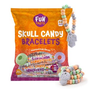 Halloween Candy, Skull Candy Bracelets Individually Wrapped - 40 Count