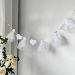 Bridal Shower Banner,Engagement Wedding Dress Banner Core Decorations