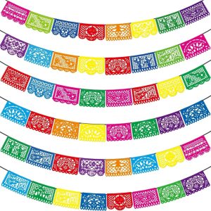 Asoulin 6 PCS Papel Picado Dia De Los Muertos, Mexican Party Decorations