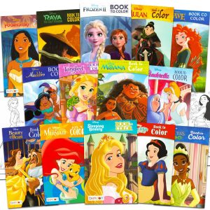 14 Mini Disney Princess Coloring Books for Girls 4-8 3-5 Bulk Small Bundle