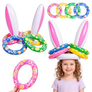 Max Fun Easter Bunny Inflatable Ring Toss Games for Kids