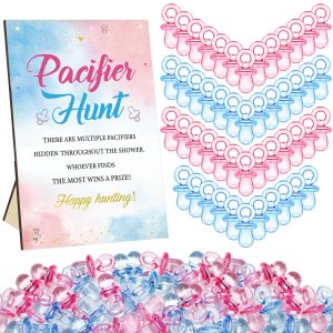 Thyle 51 Pcs Gender Reveal Pacifier Hunt Baby Shower Games Set