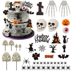 43Pcs Happy Halloween Cake Topper Decorations for Birthday Party Supplies