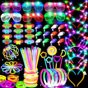 156Pcs Glow In The Dark Party Supplies for Kids & Adult Neon Accessories