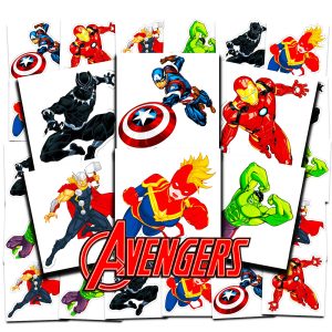 Avengers Tattoos for Kids Party Favors Bundle - 72 Pc Individual Tattoos