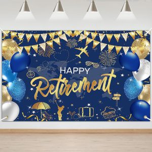 Mocsicka Retirement Party Decorations Backdrop Banner for Men 6x3.6ft