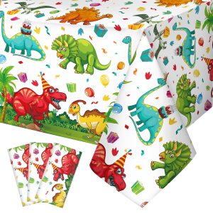 3 Pcs Dinosaur Tablecloth Disposable Jurassic Party Plastic Table Cover