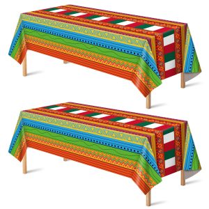 OHOME Cinco De Mayo Decorations - Fiesta Plastic Tablecloth